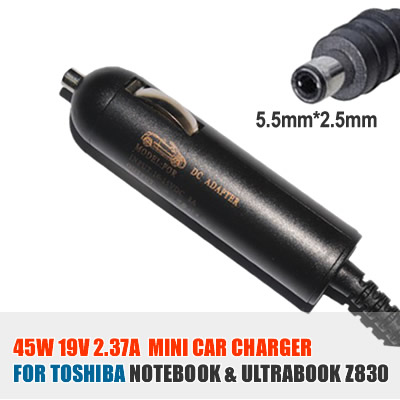 TOSHIBA 45W 19V 2.37A 5.5mm*2.5mm DC Adapter, Car Charger